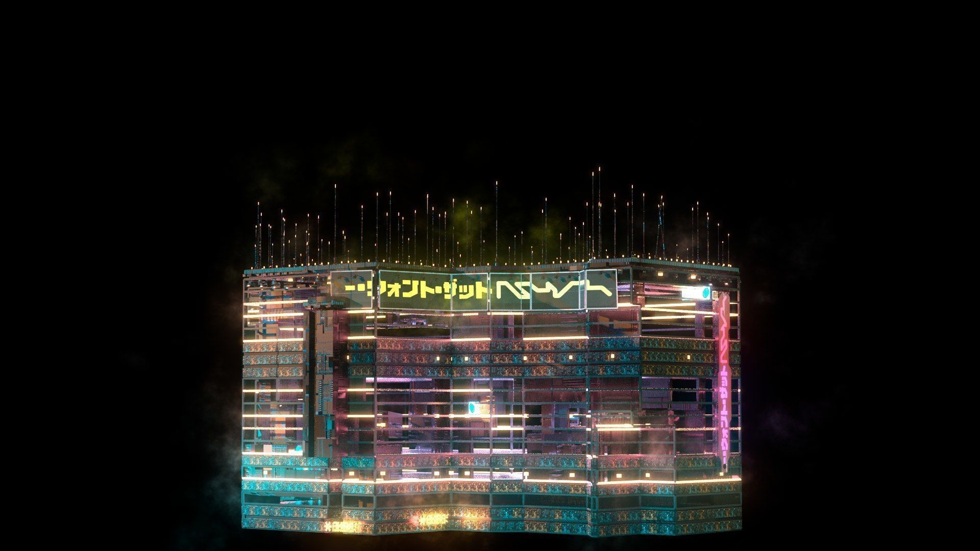 Sci-Fi Cyberpunk Futuristic City Skyscraper Building  67 3D model_3