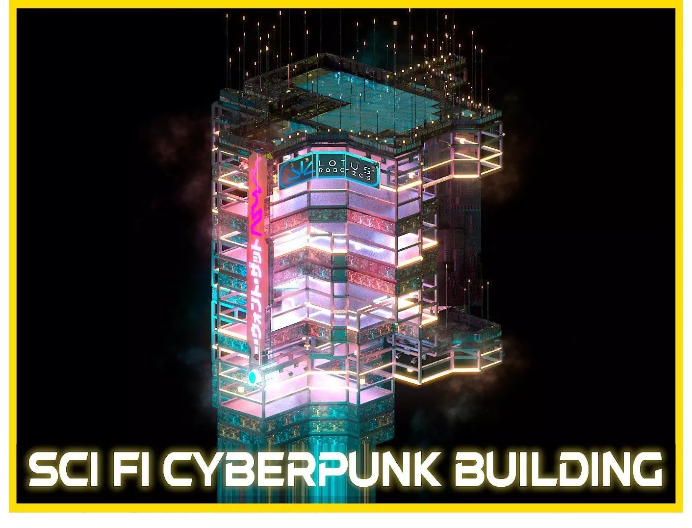 Sci-Fi Cyberpunk Futuristic City Skyscraper Building  66 3D model_0