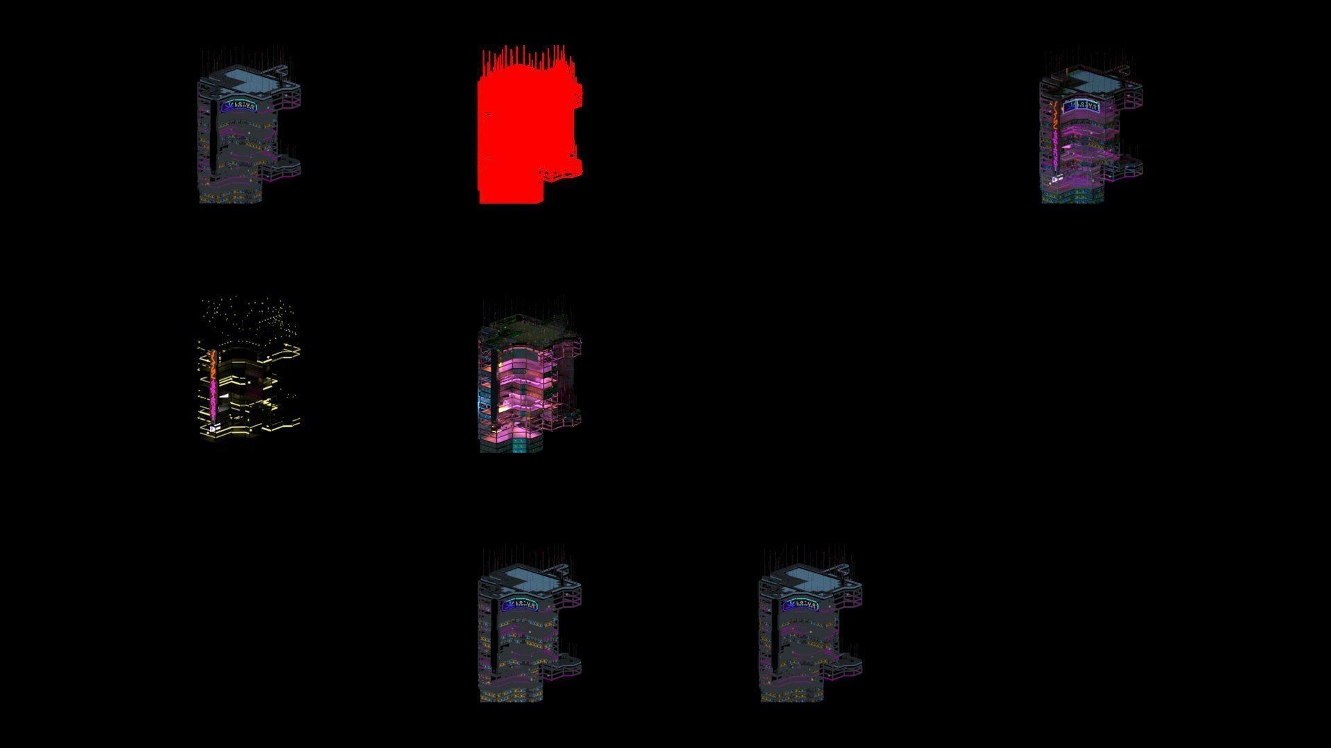 Sci-Fi Cyberpunk Futuristic City Skyscraper Building  66 3D model_4