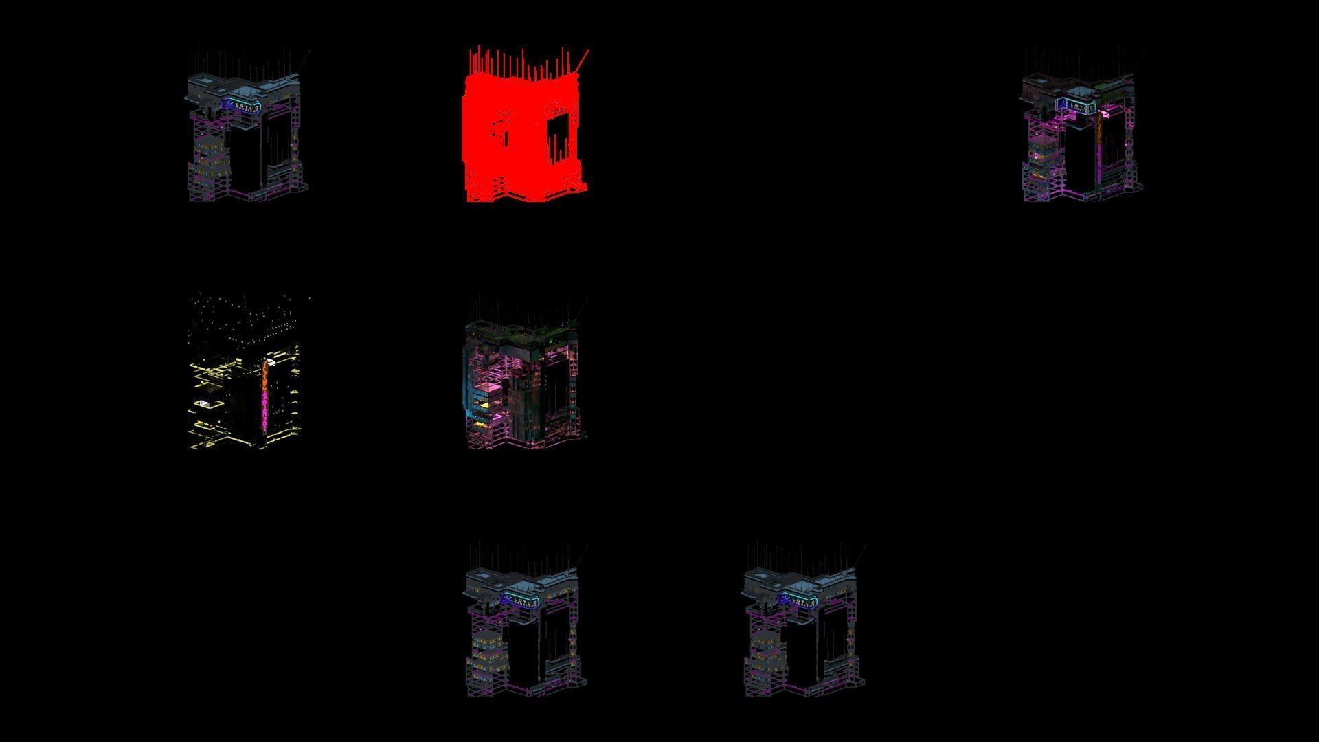 Sci-Fi Cyberpunk Futuristic City Skyscraper Building  63 3D model_4