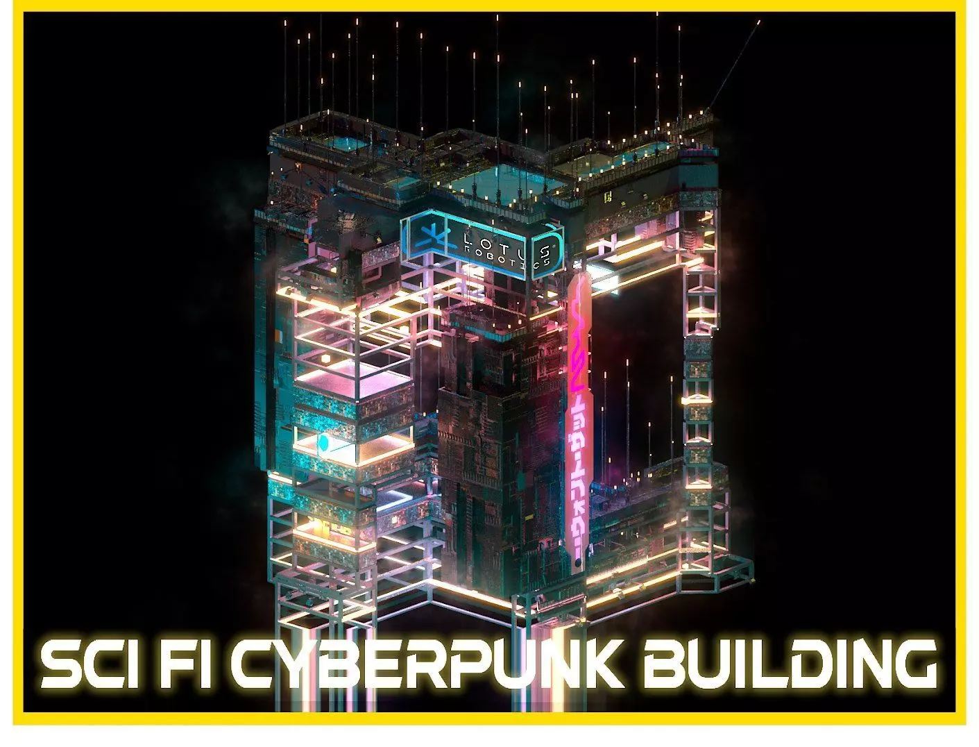 Sci-Fi Cyberpunk Futuristic City Skyscraper Building  63 3D model_0