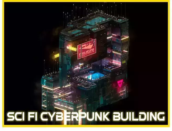 Sci-Fi Cyberpunk Futuristic City Skyscraper Building  61 3D model