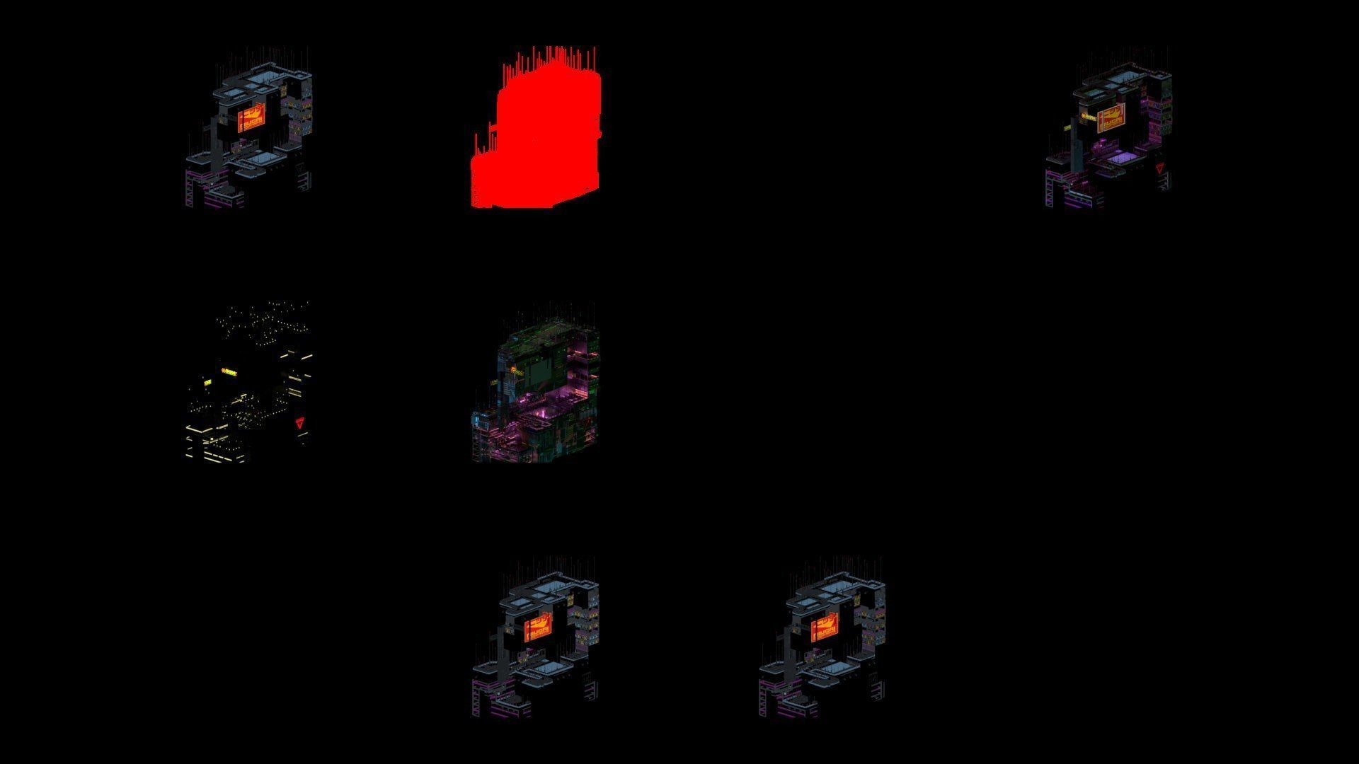 Sci-Fi Cyberpunk Futuristic City Skyscraper Building  61 3D model_4