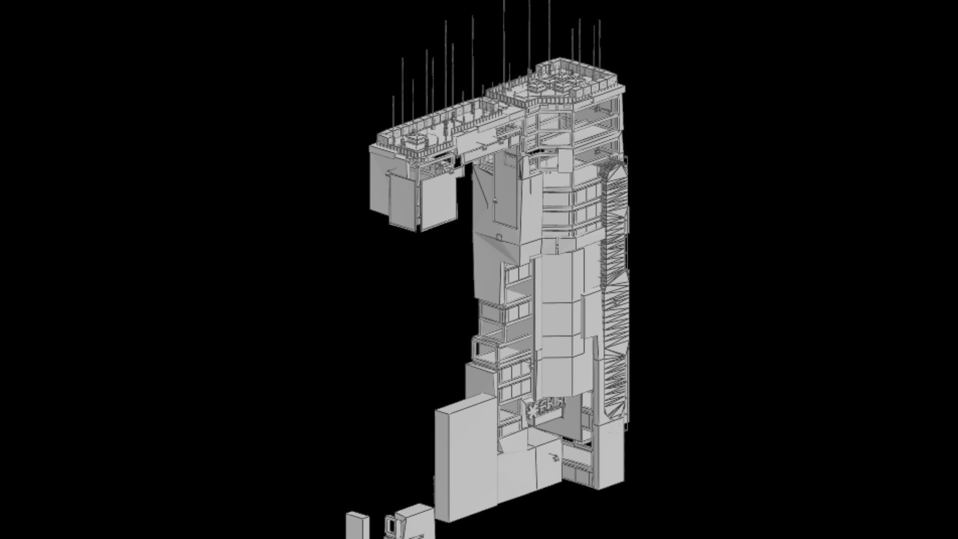 Sci-Fi Cyberpunk Futuristic City Skyscraper Building 60 3D model_6