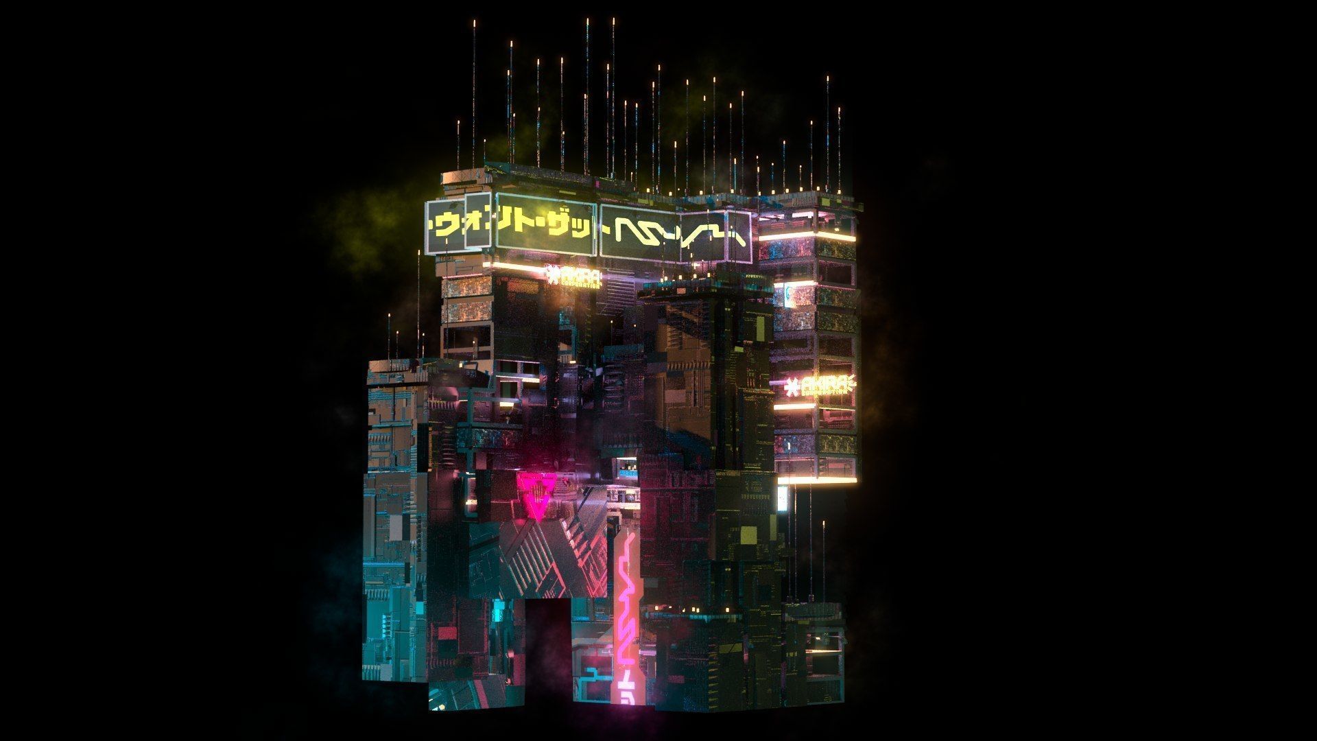 Sci-Fi Cyberpunk Futuristic City Skyscraper Building  59 3D model_3