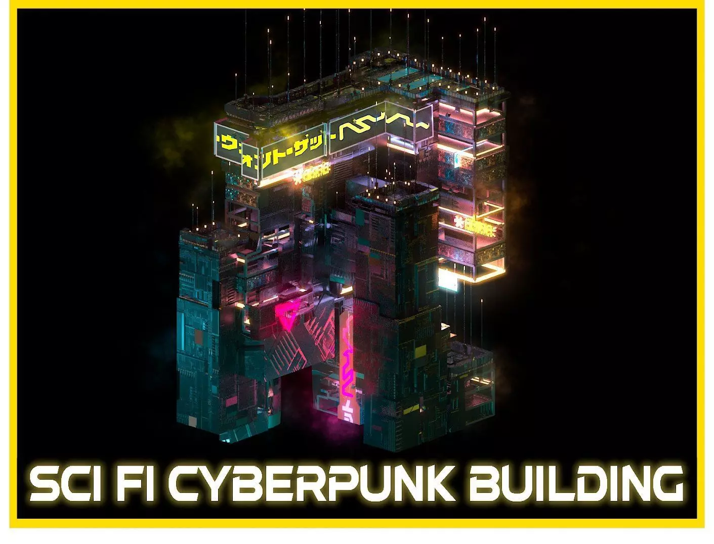 Sci-Fi Cyberpunk Futuristic City Skyscraper Building  59 3D model_0