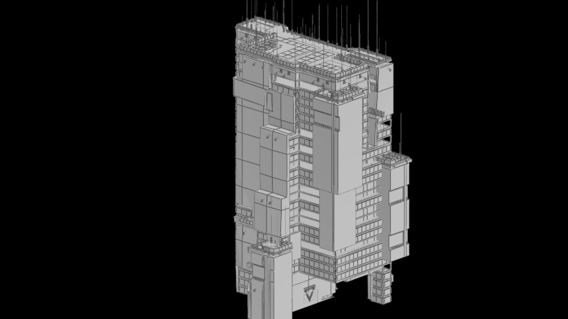 Sci-Fi Cyberpunk Futuristic City Skyscraper Building 57 3D model_6