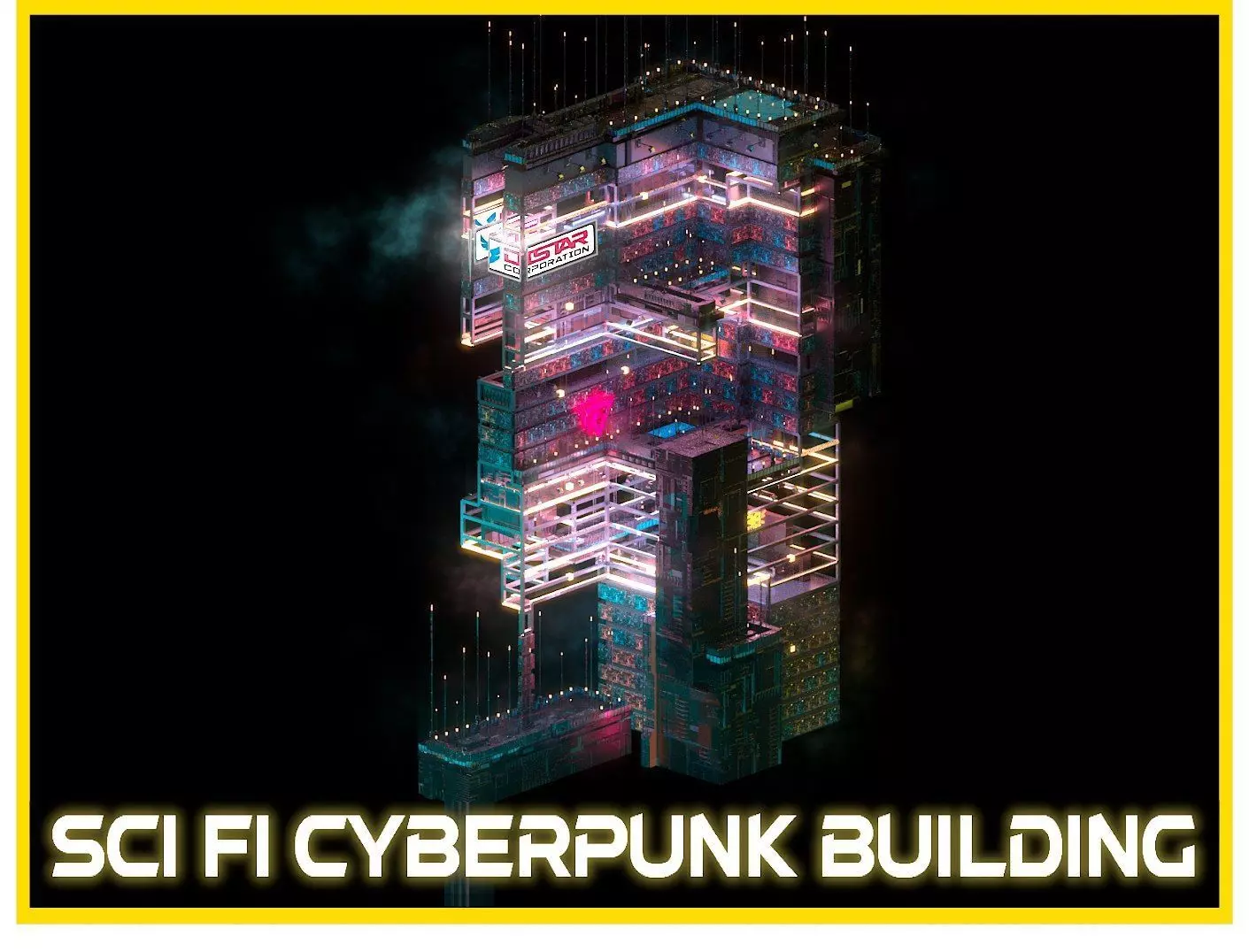 Sci-Fi Cyberpunk Futuristic City Skyscraper Building  56 3D model_0