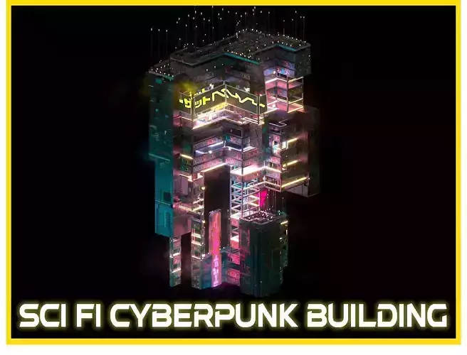 Sci-Fi Cyberpunk Futuristic City Skyscraper Building 55 3D model Sci-Fi Cyberpunk Futuristic City Skyscraper Building 55 3D model