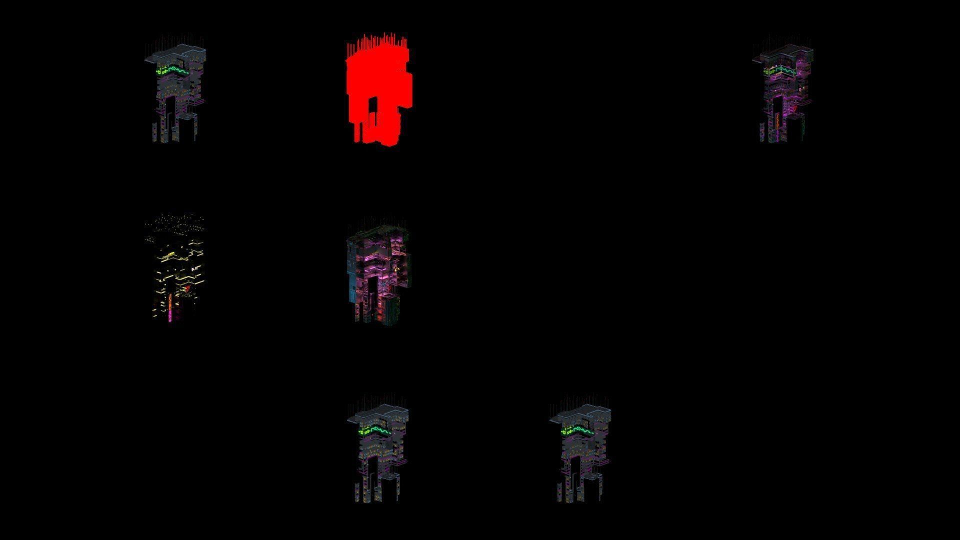 Sci-Fi Cyberpunk Futuristic City Skyscraper Building 55 3D model_4