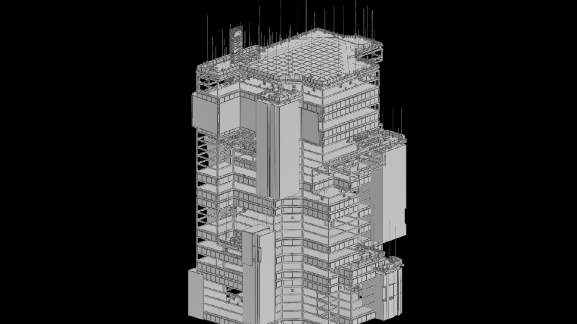 Sci-Fi Cyberpunk Futuristic City Skyscraper Building 53 3D model_6