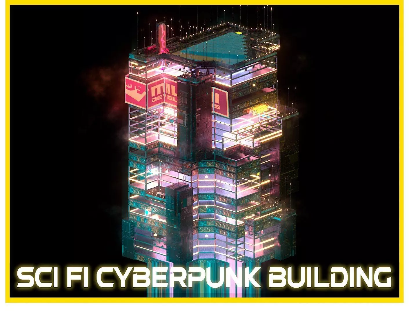 Sci-Fi Cyberpunk Futuristic City Skyscraper Building 53 3D model_0