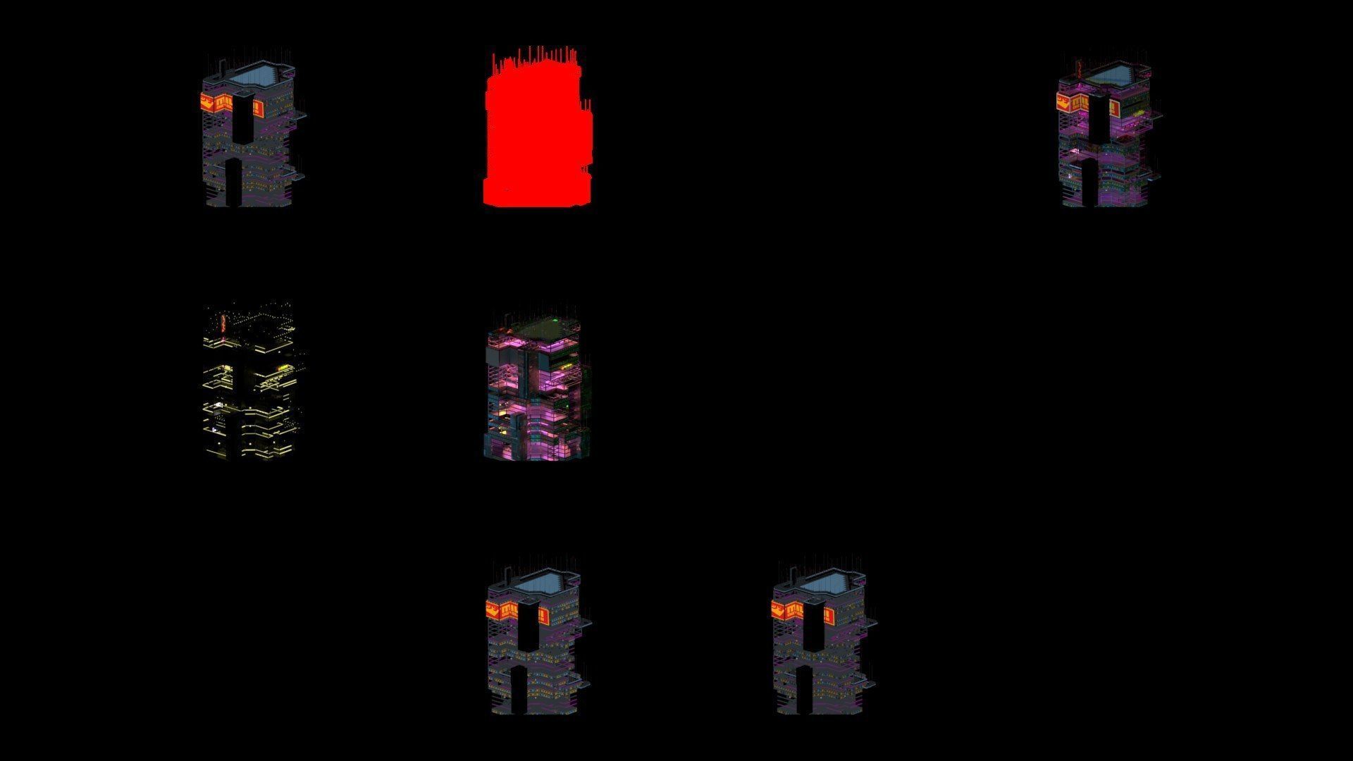 Sci-Fi Cyberpunk Futuristic City Skyscraper Building 53 3D model_4