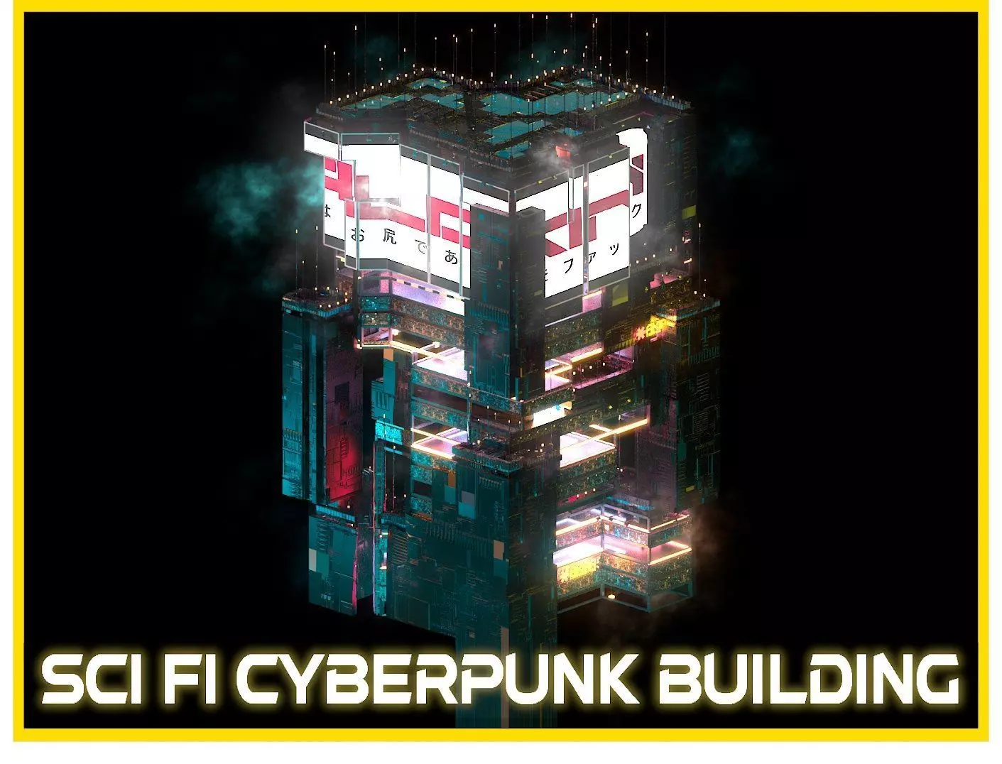 Sci-Fi Cyberpunk Futuristic City Skyscraper Building 52 3D model_0