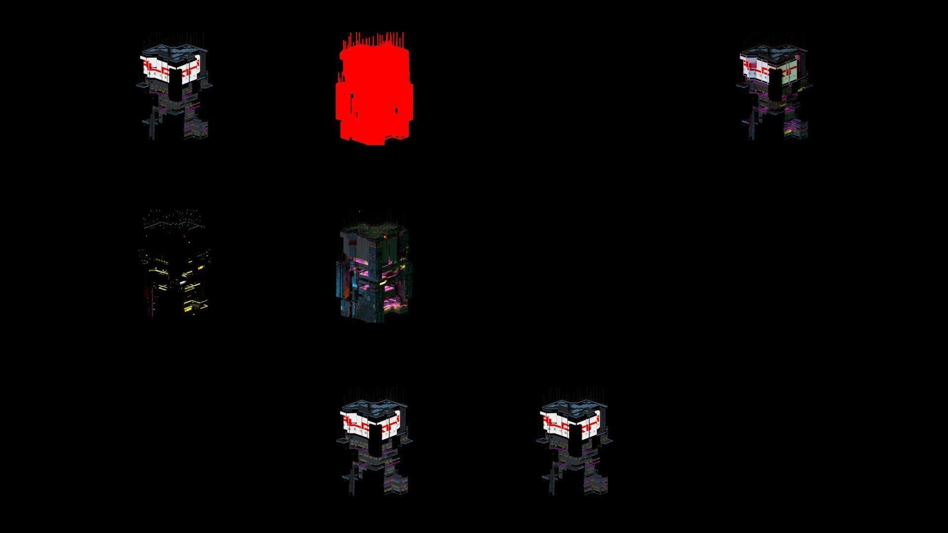 Sci-Fi Cyberpunk Futuristic City Skyscraper Building 52 3D model_4