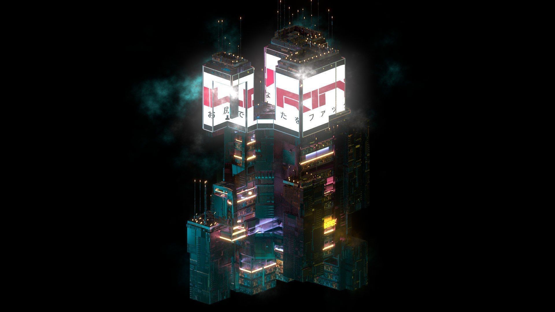 Sci-Fi Cyberpunk Futuristic City Skyscraper Building 51 3D model_1