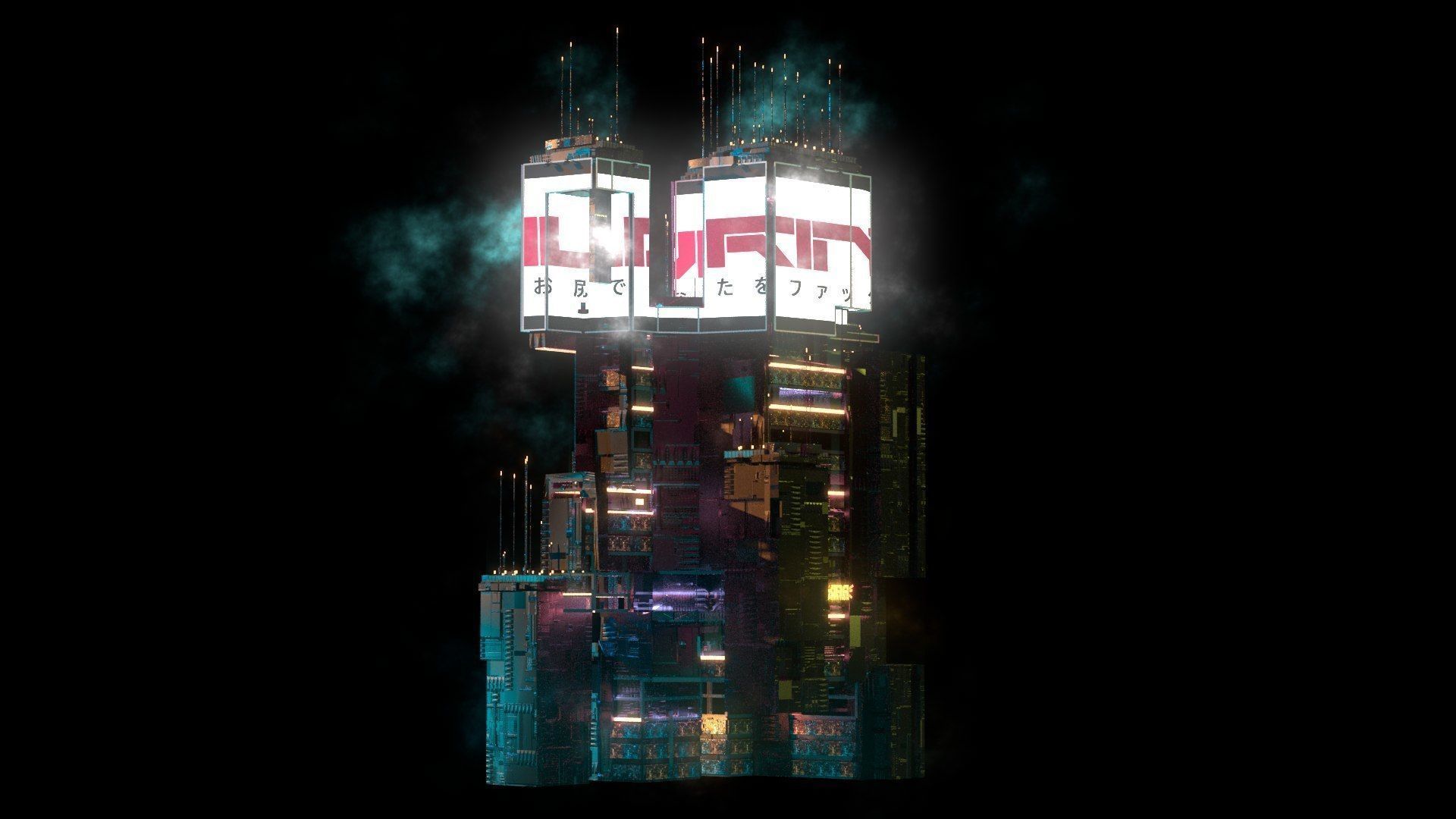 Sci-Fi Cyberpunk Futuristic City Skyscraper Building 51 3D model_3