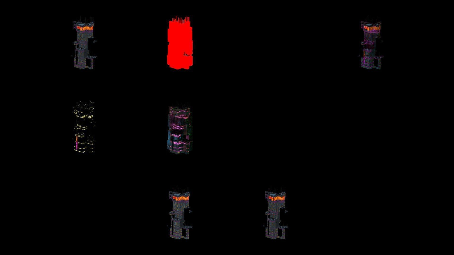 Sci-Fi Cyberpunk Futuristic City Skyscraper Building  48 3D model_4