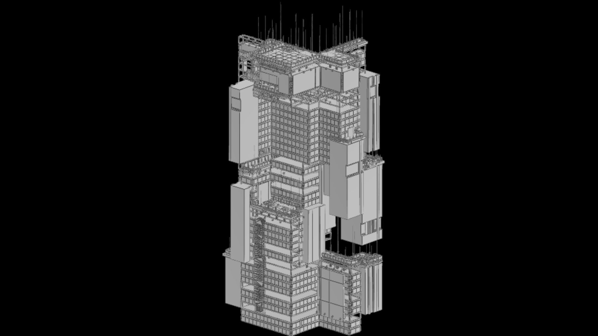 Sci-Fi Cyberpunk Futuristic City Skyscraper Building  48 3D model_6