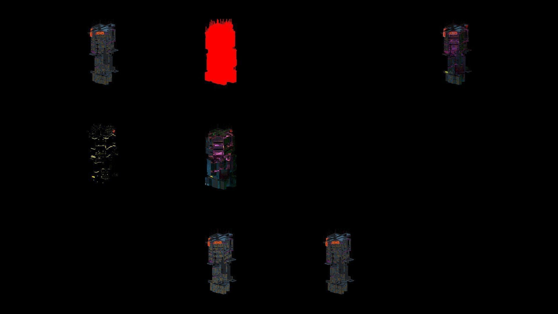 Sci-Fi Cyberpunk Futuristic City Skyscraper Building 47 3D model_4