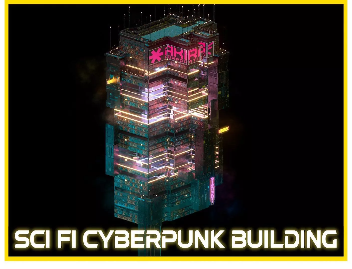Sci-Fi Cyberpunk Futuristic City Skyscraper Building 45 3D model
