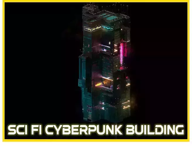 Sci-Fi Cyberpunk Futuristic City Skyscraper Building  42