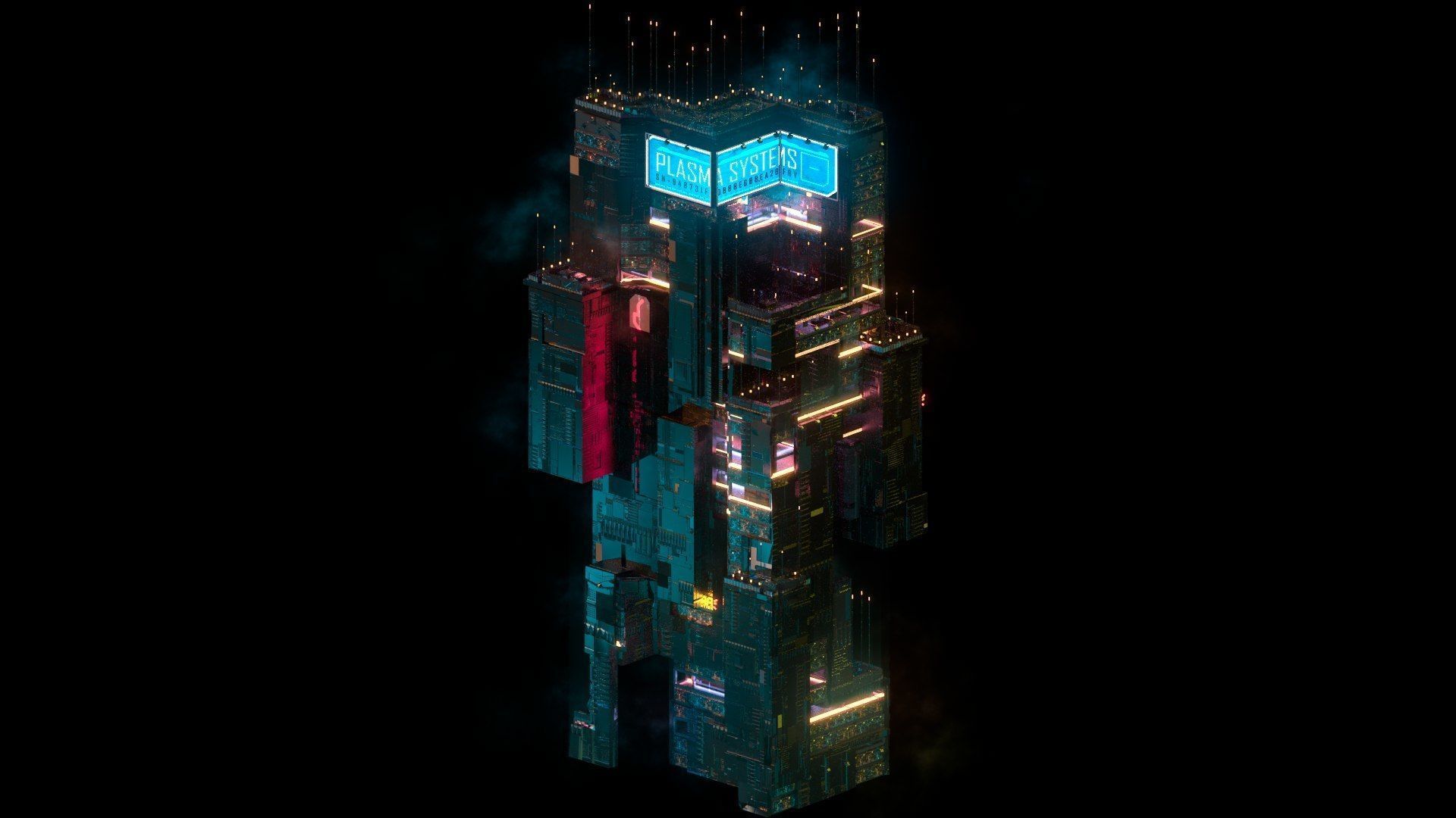 Sci-Fi Cyberpunk Futuristic City Skyscraper Building 41 3D model_1