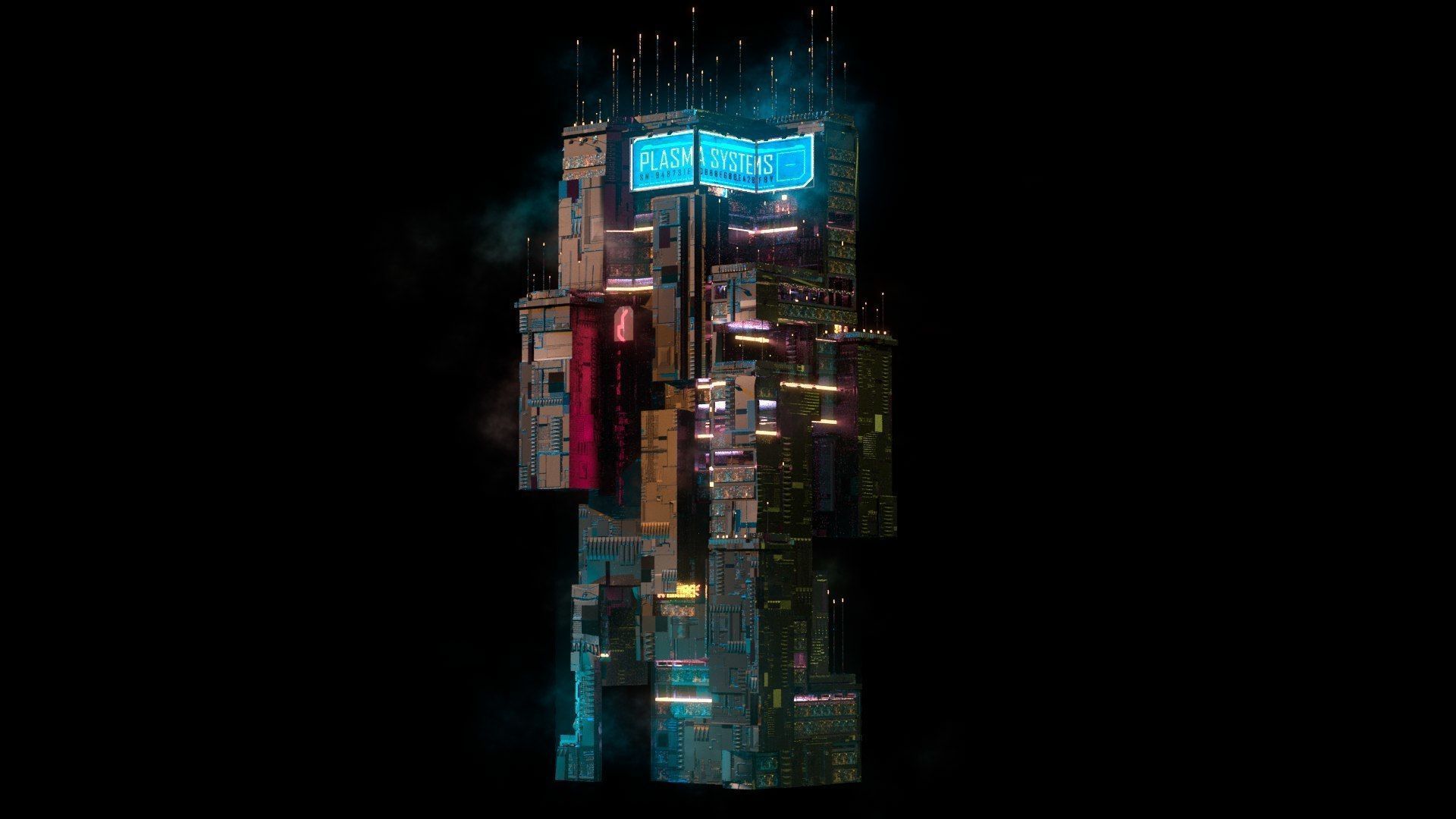 Sci-Fi Cyberpunk Futuristic City Skyscraper Building 41 3D model_3