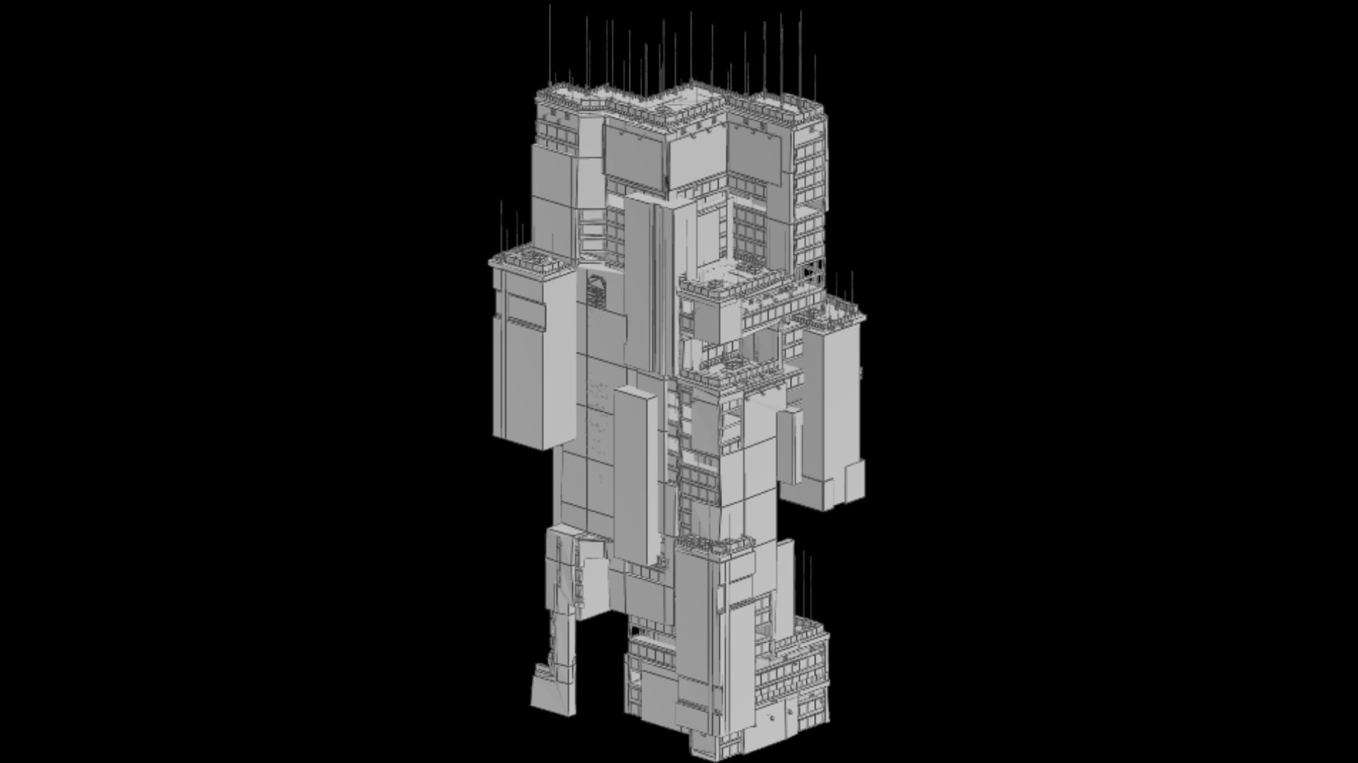 Sci-Fi Cyberpunk Futuristic City Skyscraper Building 41 3D model_6