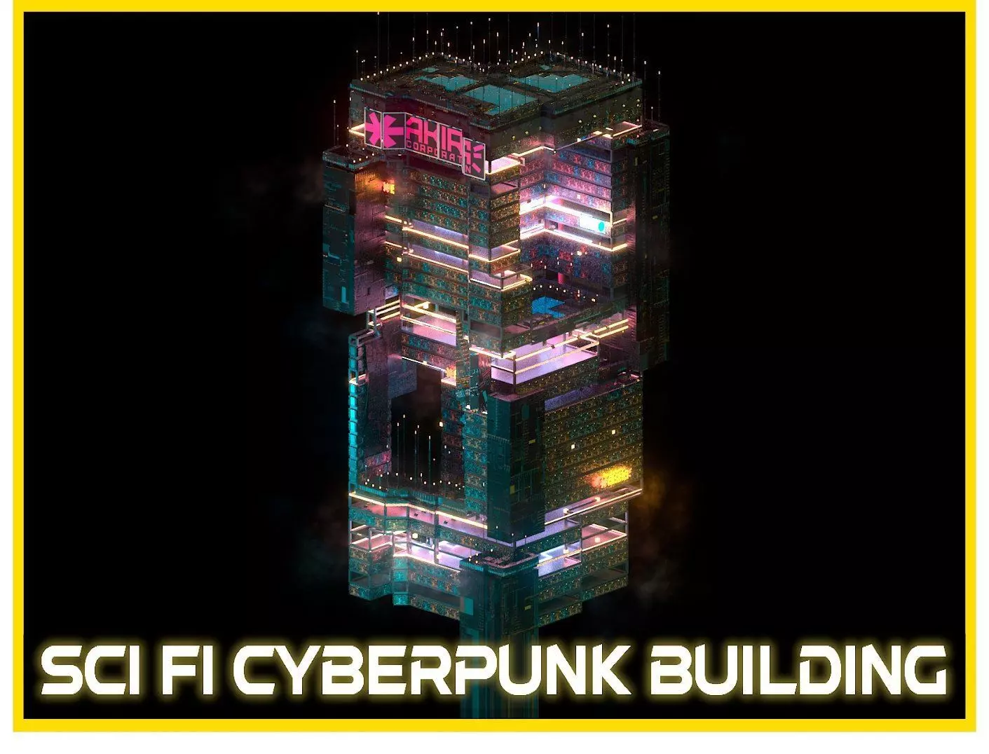 Sci-Fi Cyberpunk Futuristic City Skyscraper Building  38 3D model_0