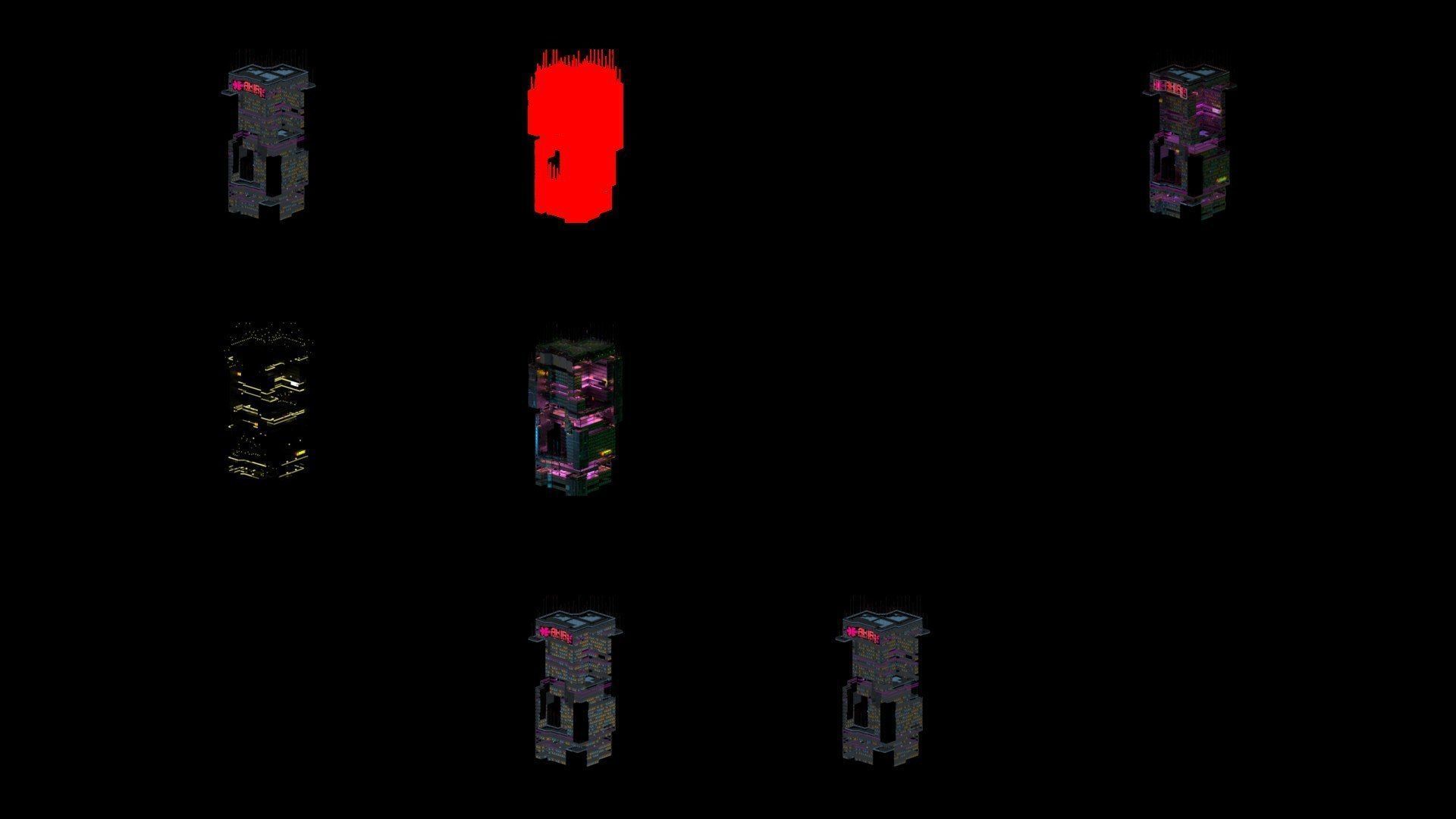 Sci-Fi Cyberpunk Futuristic City Skyscraper Building  38 3D model_4