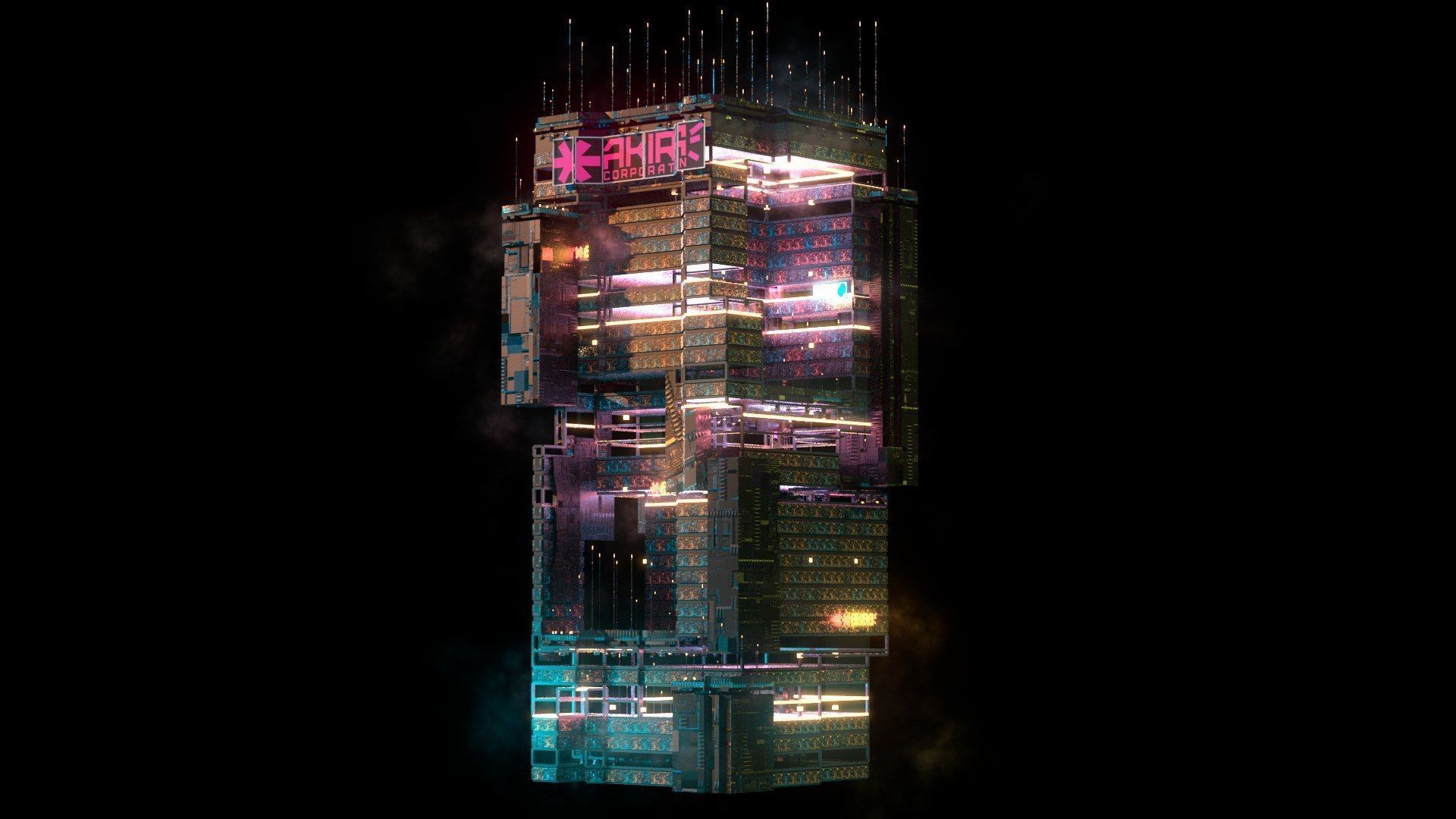 Sci-Fi Cyberpunk Futuristic City Skyscraper Building  38 3D model_3