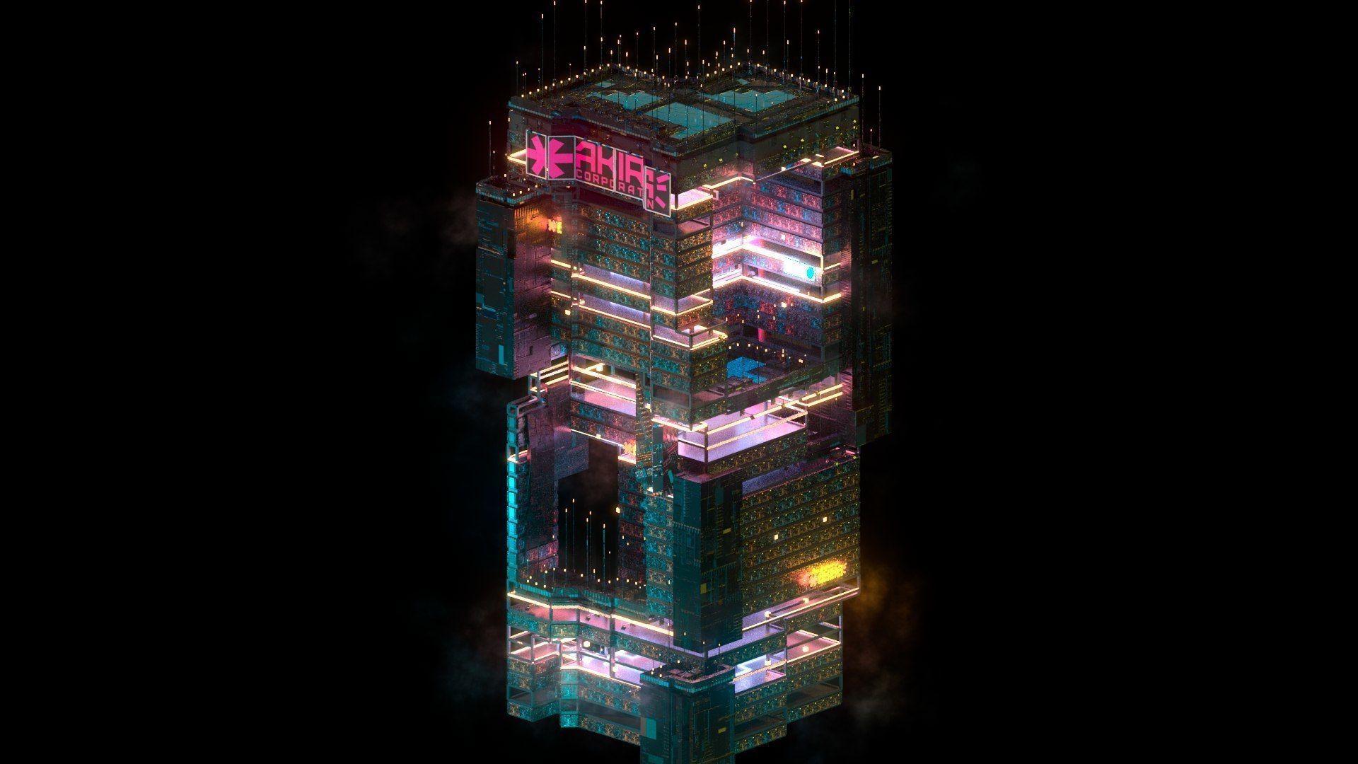 Sci-Fi Cyberpunk Futuristic City Skyscraper Building  38 3D model_1