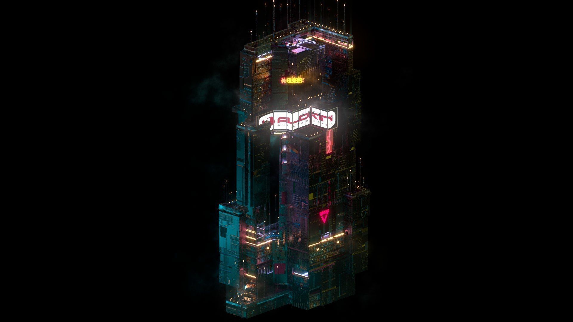 Sci-Fi Cyberpunk Futuristic City Skyscraper Building  37 3D model_1