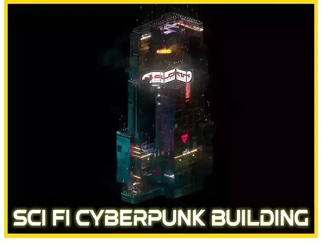 Sci-Fi Cyberpunk Futuristic City Skyscraper Building  37 3D model