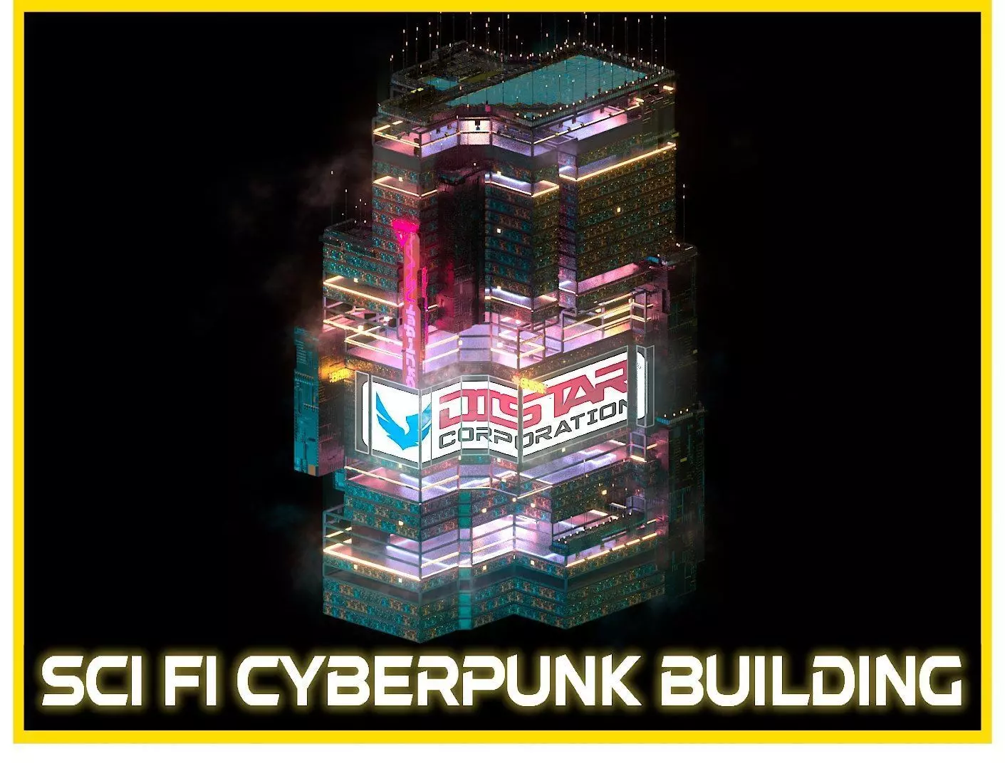 Sci-Fi Cyberpunk Futuristic City Skyscraper Building 36 3D model_0