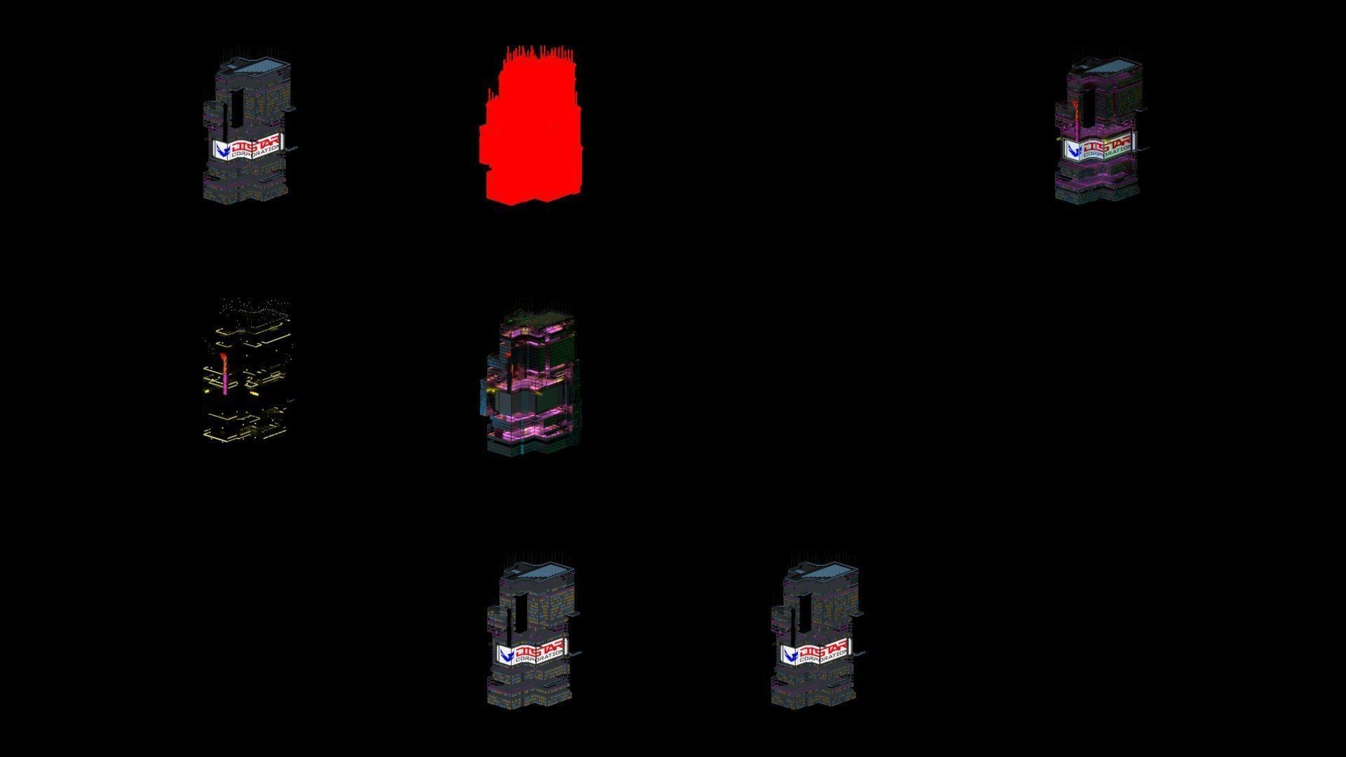 Sci-Fi Cyberpunk Futuristic City Skyscraper Building 36 3D model_4