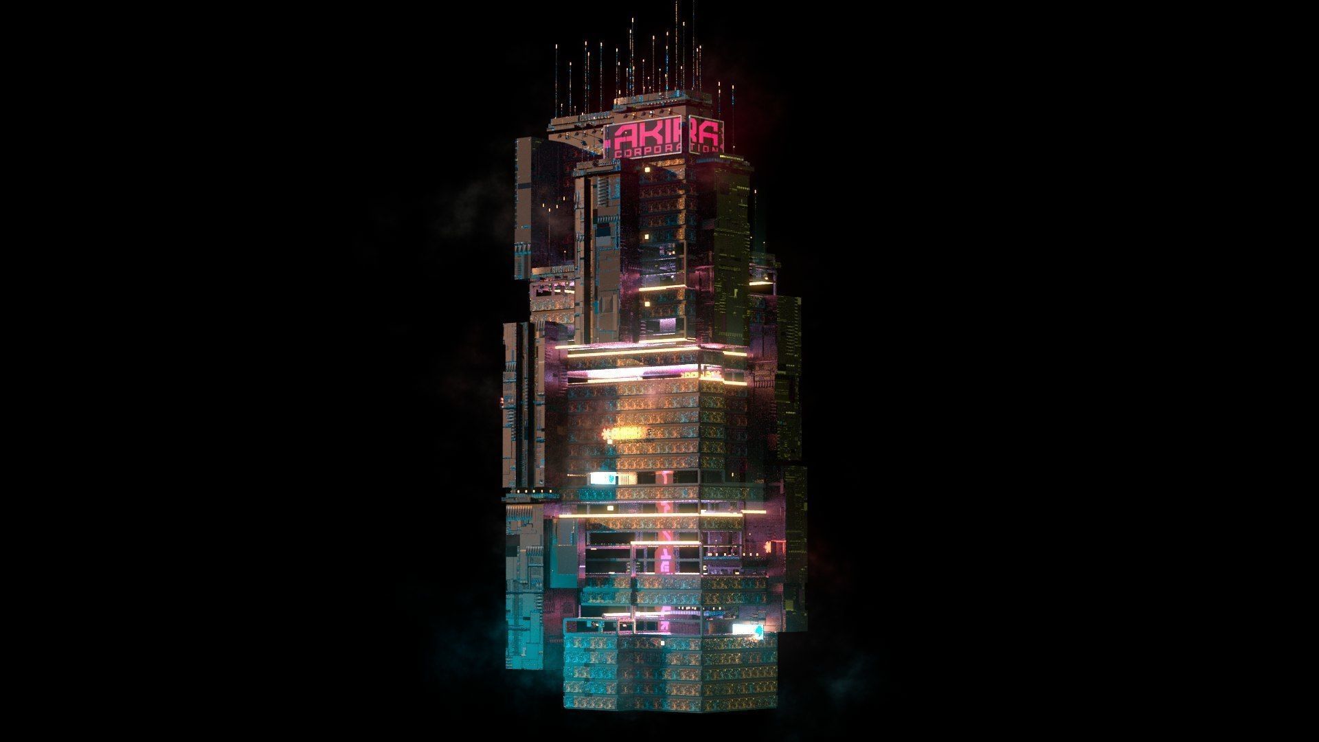 Sci-Fi Cyberpunk Futuristic City Skyscraper Building 35 3D model_3