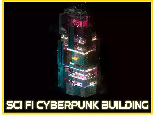 Sci-Fi Cyberpunk Futuristic City Skyscraper Building 35 3D model Sci-Fi Cyberpunk Futuristic City Skyscraper Building 35 3D model
