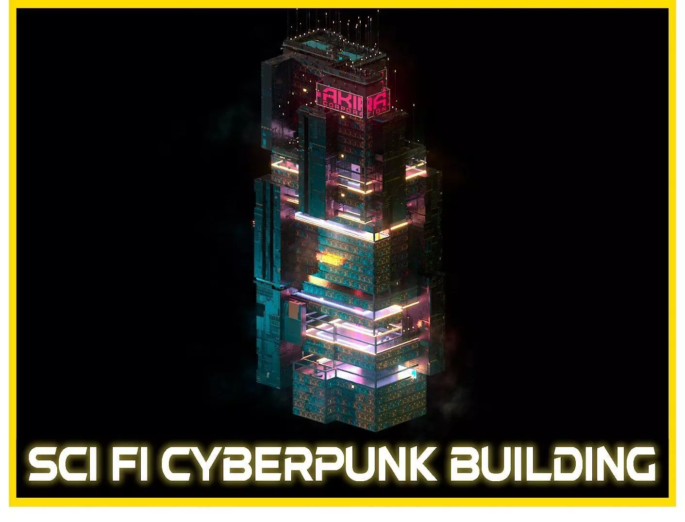 Sci-Fi Cyberpunk Futuristic City Skyscraper Building 35 3D model_0
