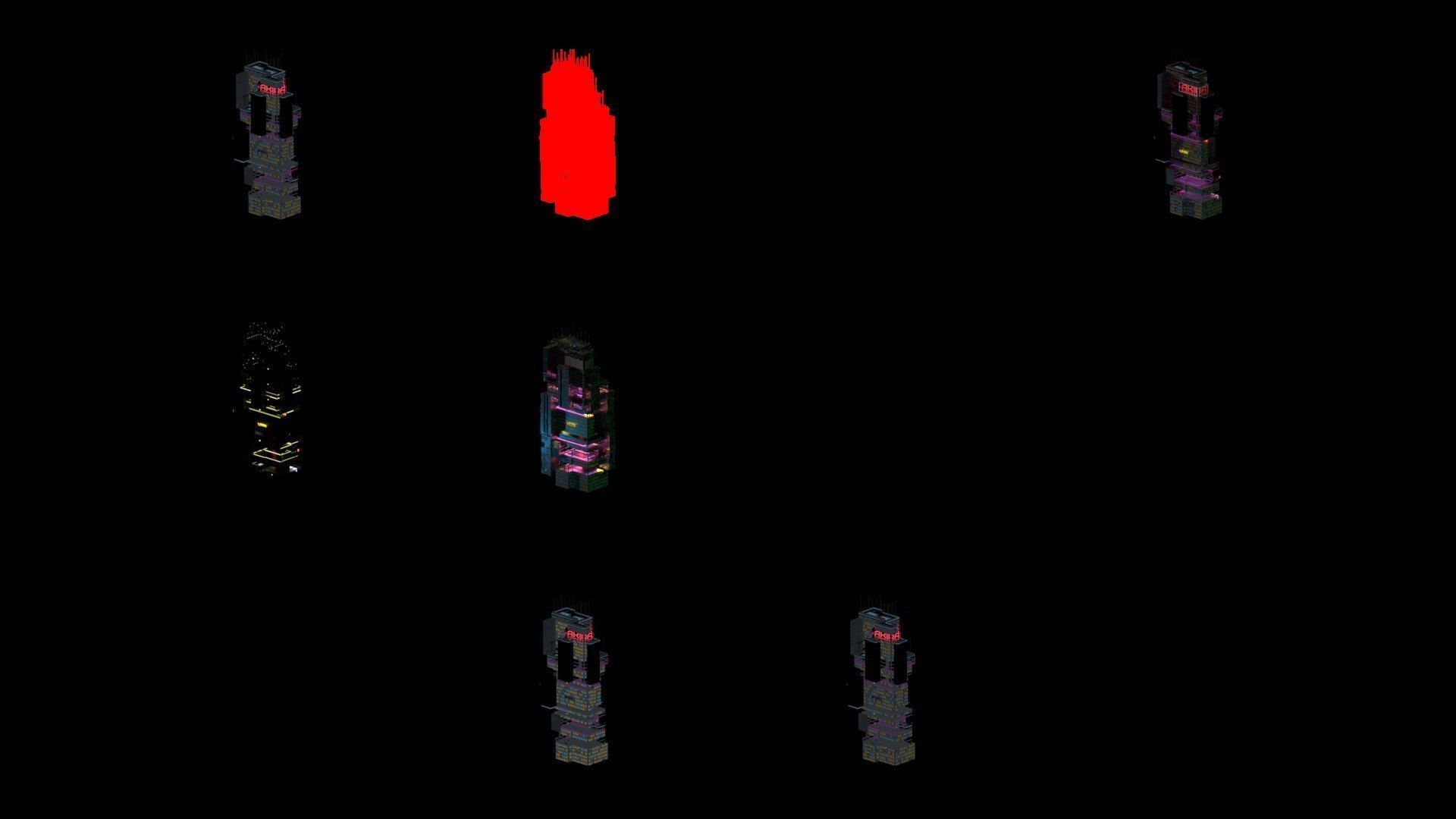 Sci-Fi Cyberpunk Futuristic City Skyscraper Building 35 3D model_4