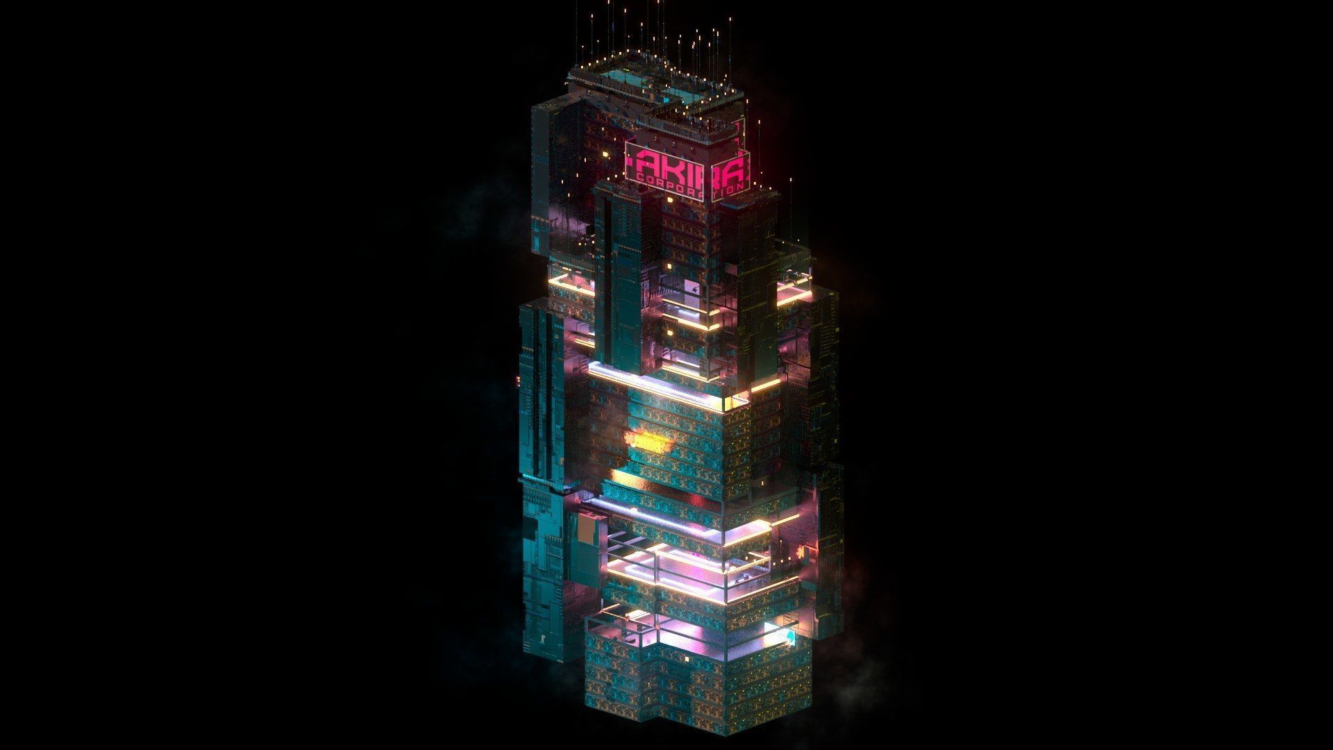 Sci-Fi Cyberpunk Futuristic City Skyscraper Building 35 3D model_1