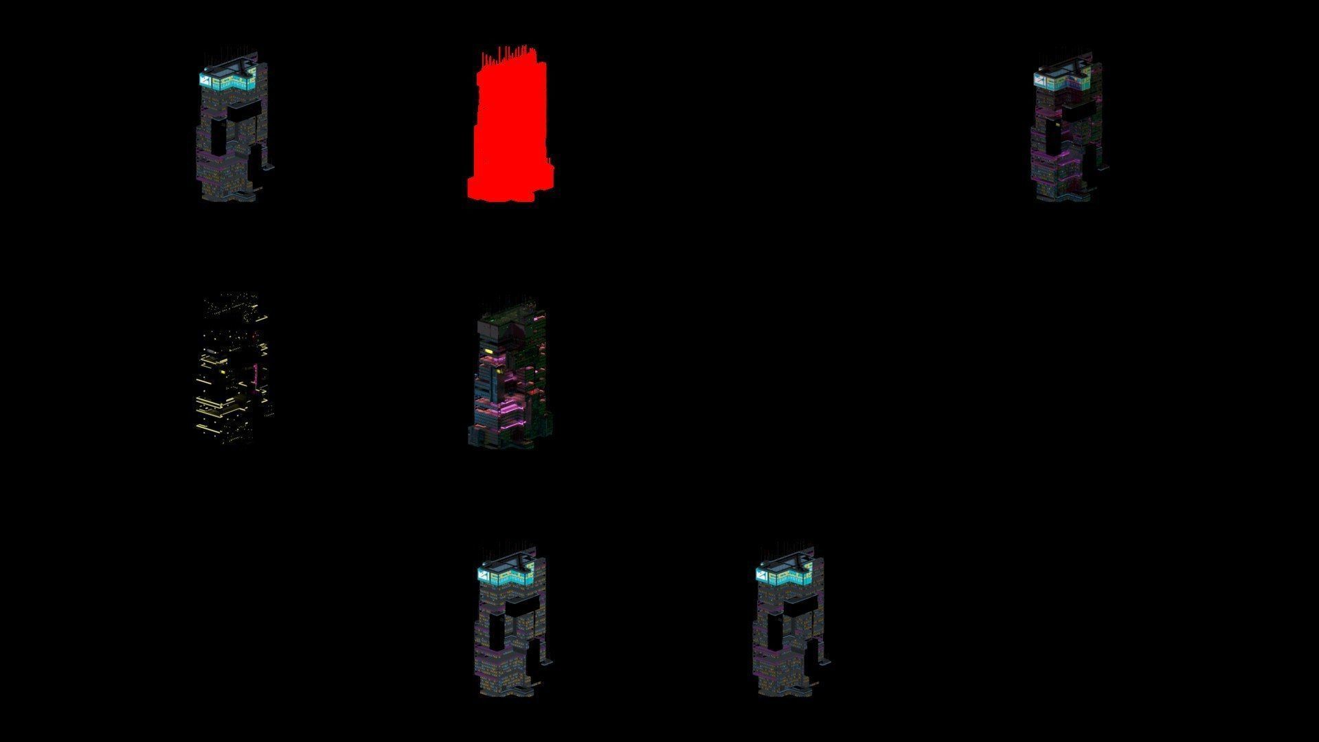 Sci-Fi Cyberpunk Futuristic City Skyscraper Building 34 3D model_4