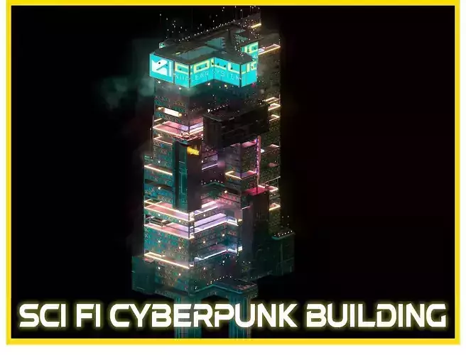Sci-Fi Cyberpunk Futuristic City Skyscraper Building 34 3D model Sci-Fi Cyberpunk Futuristic City Skyscraper Building 34 3D model