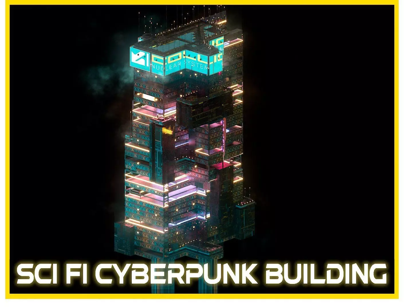 Sci-Fi Cyberpunk Futuristic City Skyscraper Building 34 3D model_0