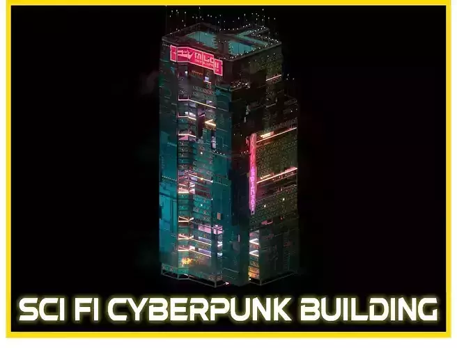 Sci-Fi Cyberpunk Futuristic City Skyscraper Building  33 3D model