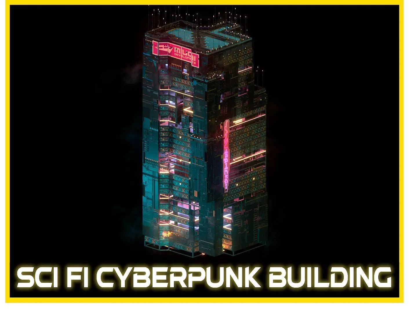 Sci-Fi Cyberpunk Futuristic City Skyscraper Building  33 3D model_0