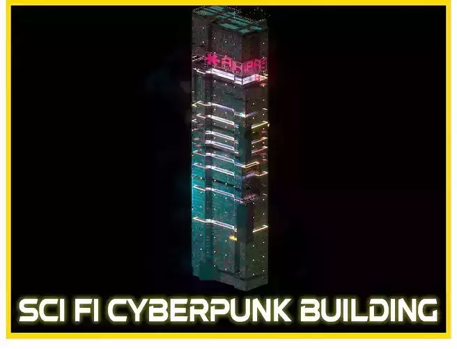 Sci-Fi Cyberpunk Futuristic City Skyscraper Building  32