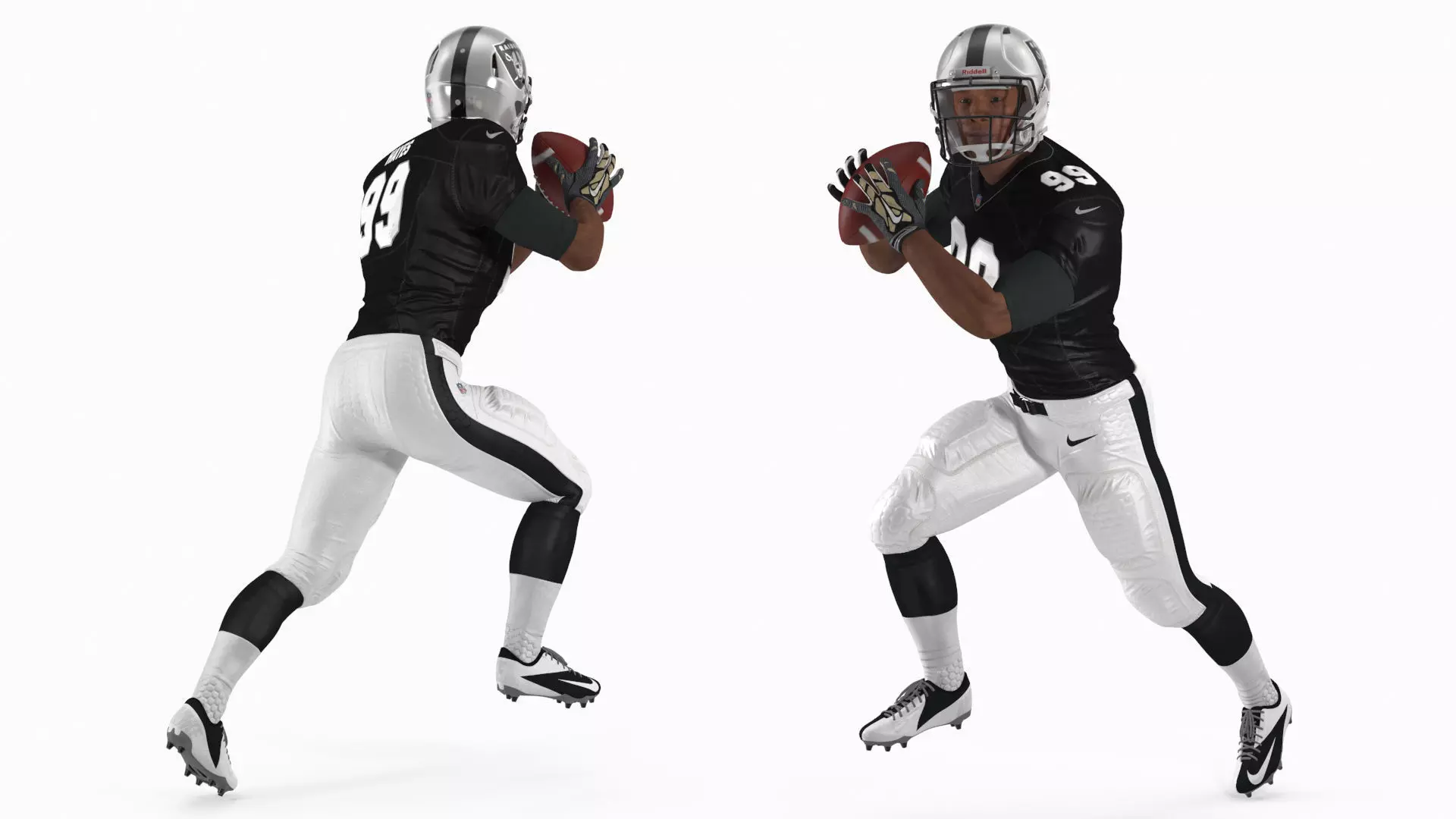 Las Vegas Raiders American Football Player Running the Ball Fur 3D model
