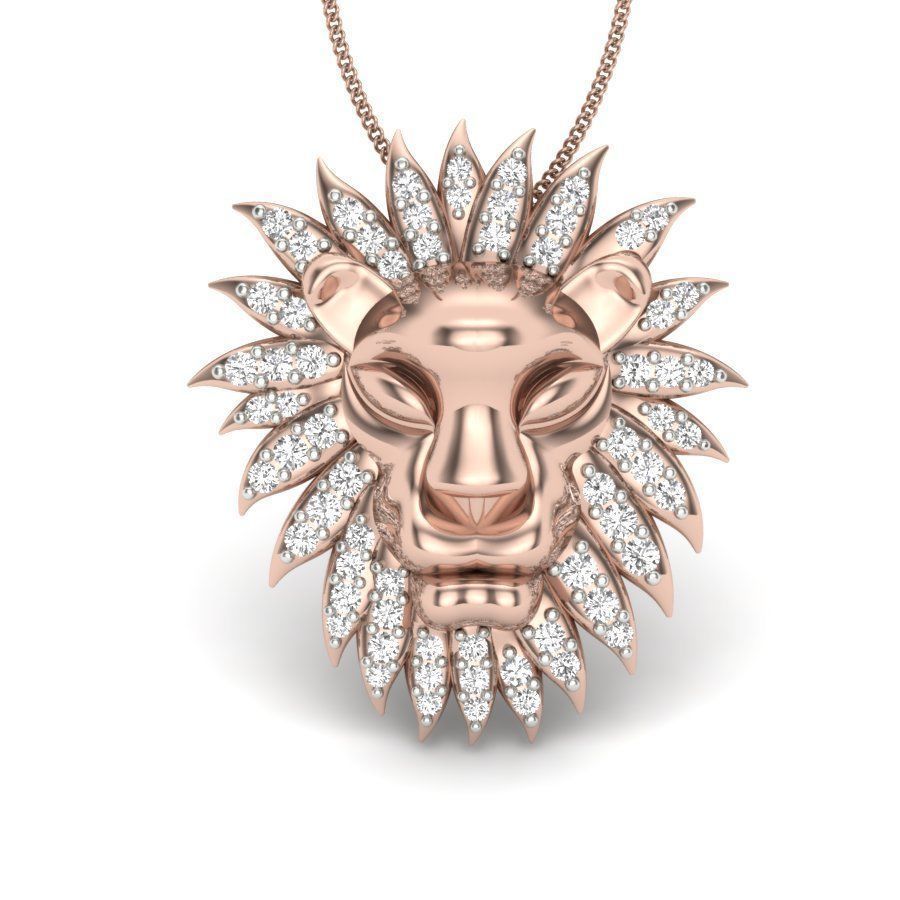 Lion Pendant 3dm render detail 3D print model 3D print model_8